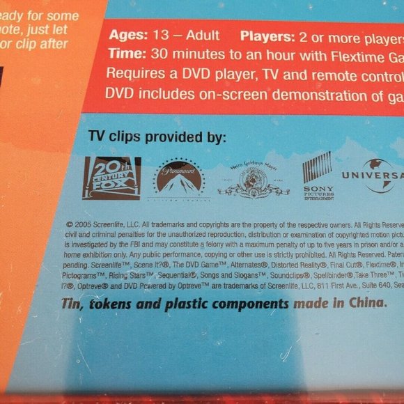 Scene it The DVD Game Deluxe Edition Trivia Game Tin Box 2005 NEW - Picture 7 of 8